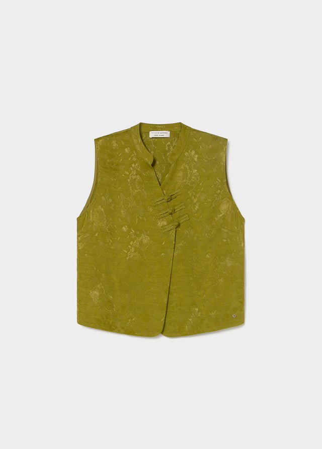 Top jacquard acetinado