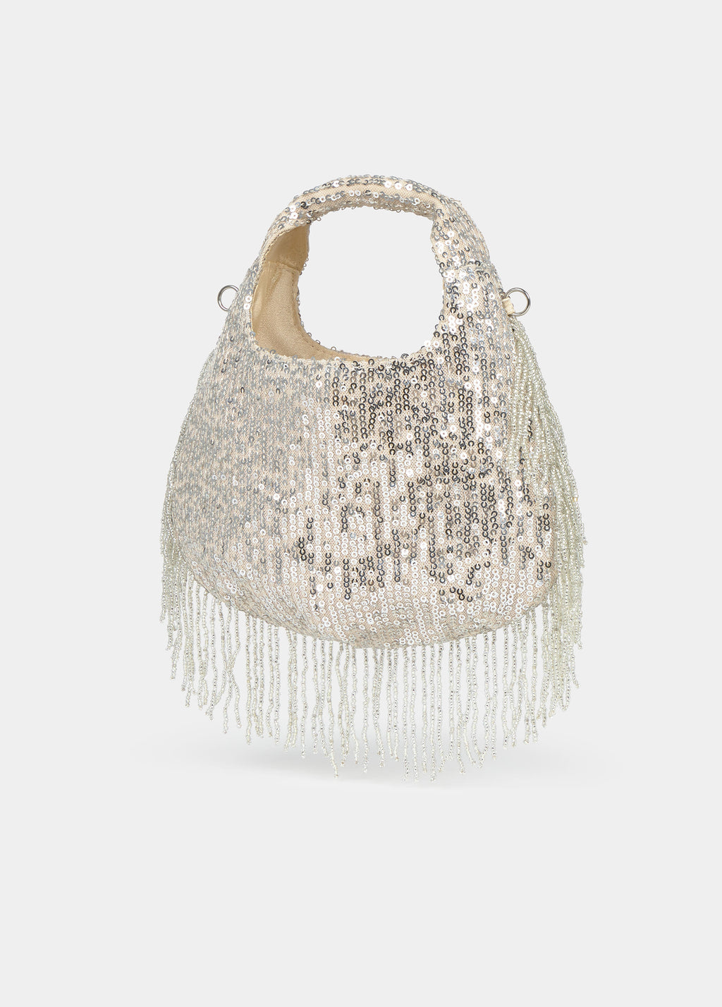 Mala com corrente e lantejoulas