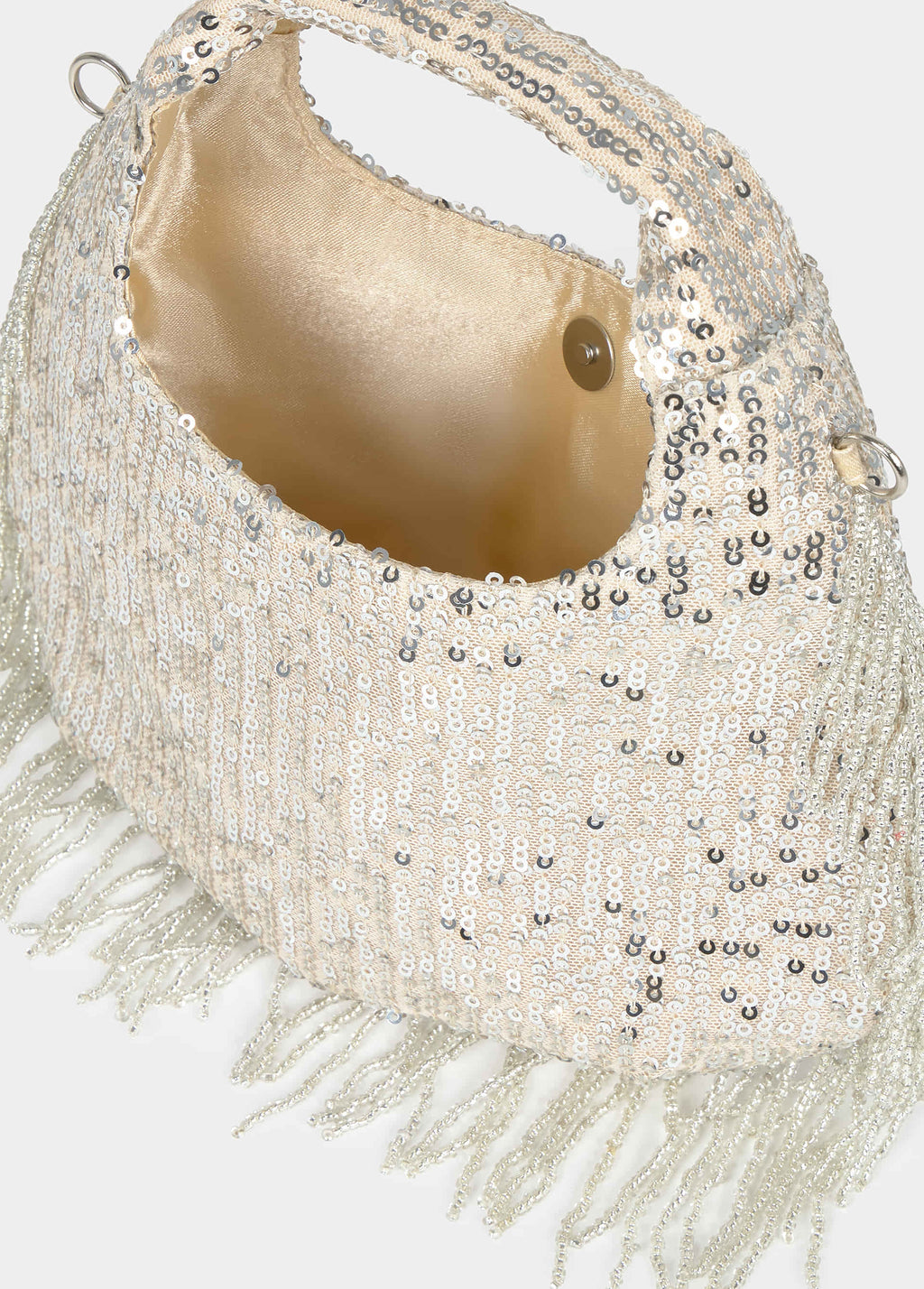 Mala com corrente e lantejoulas