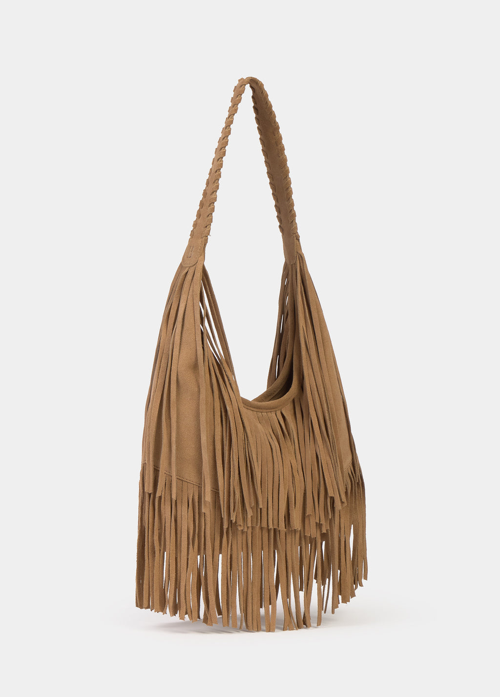 Bolso hombro flecos piel