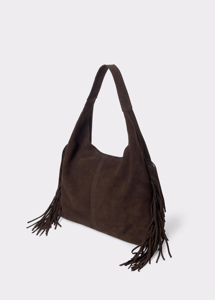 Bolso hombro piel flecos