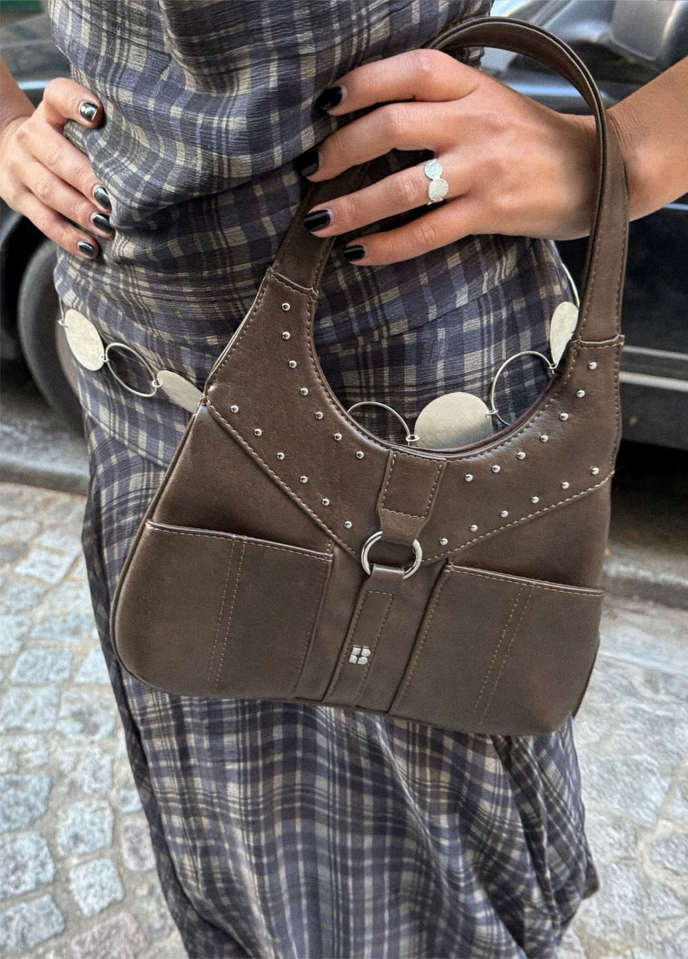 Mala ombro fivela tachas