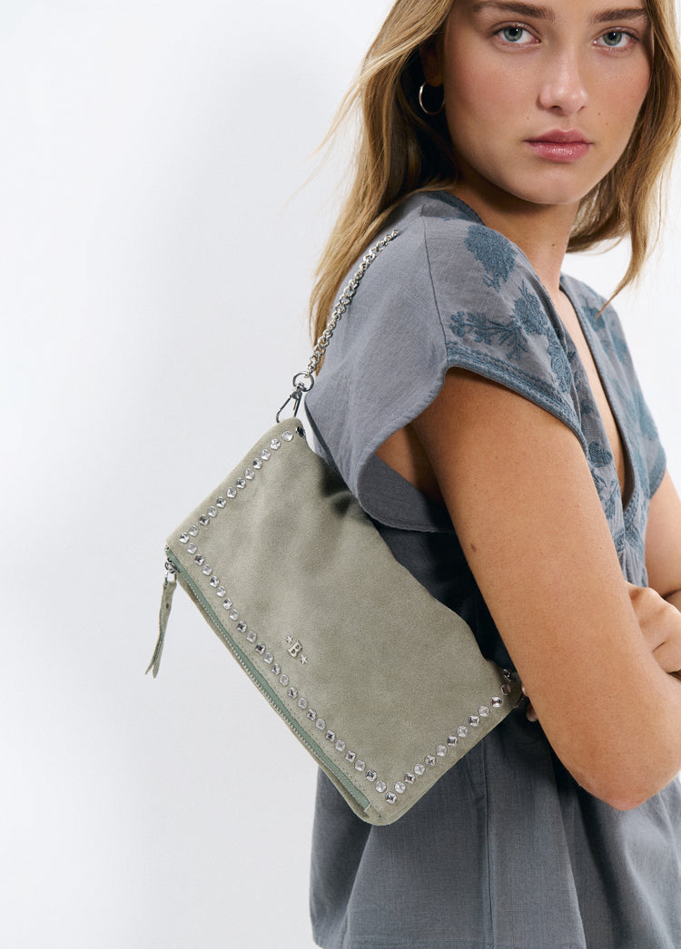 Bolso solapa chapas irregulares