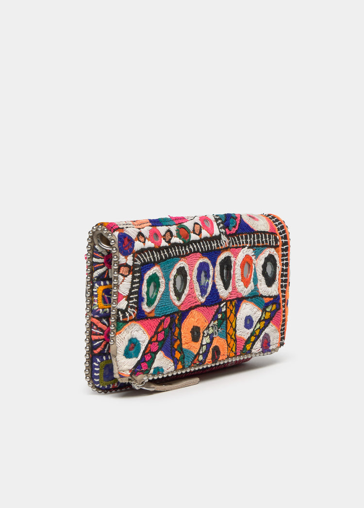 Bolso solapa espejos y bolitas