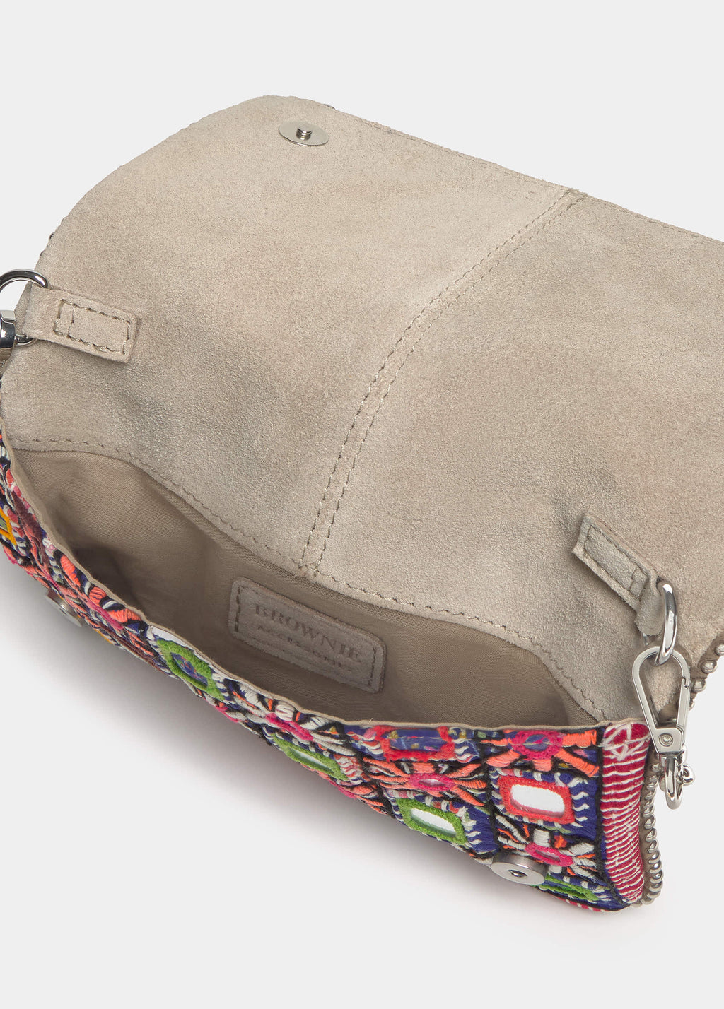 Sac à rabat avec miroirs et perles