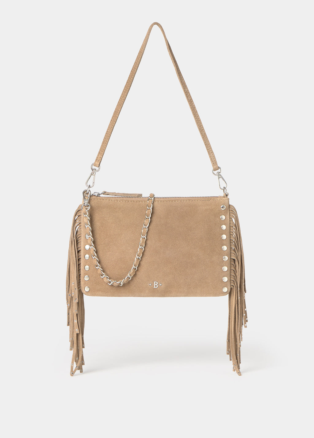 Mala aba franjas couro