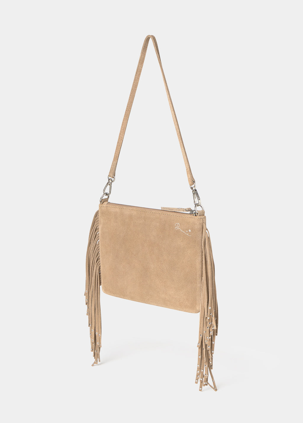 Mala aba franjas couro