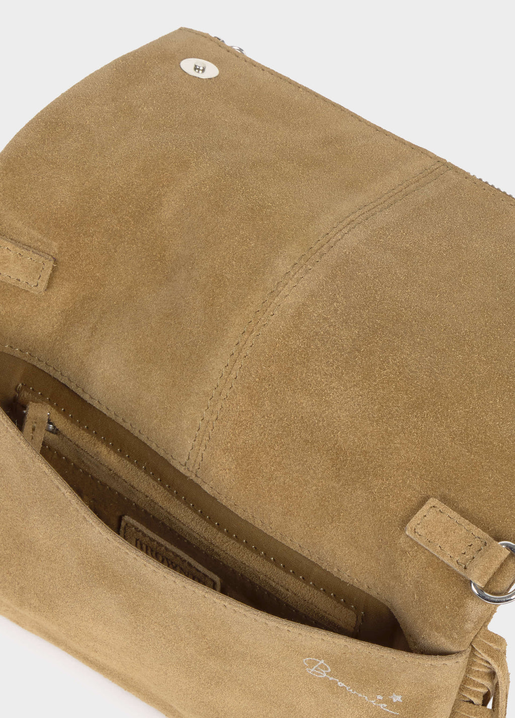Sac rabat petits clous franges cuir