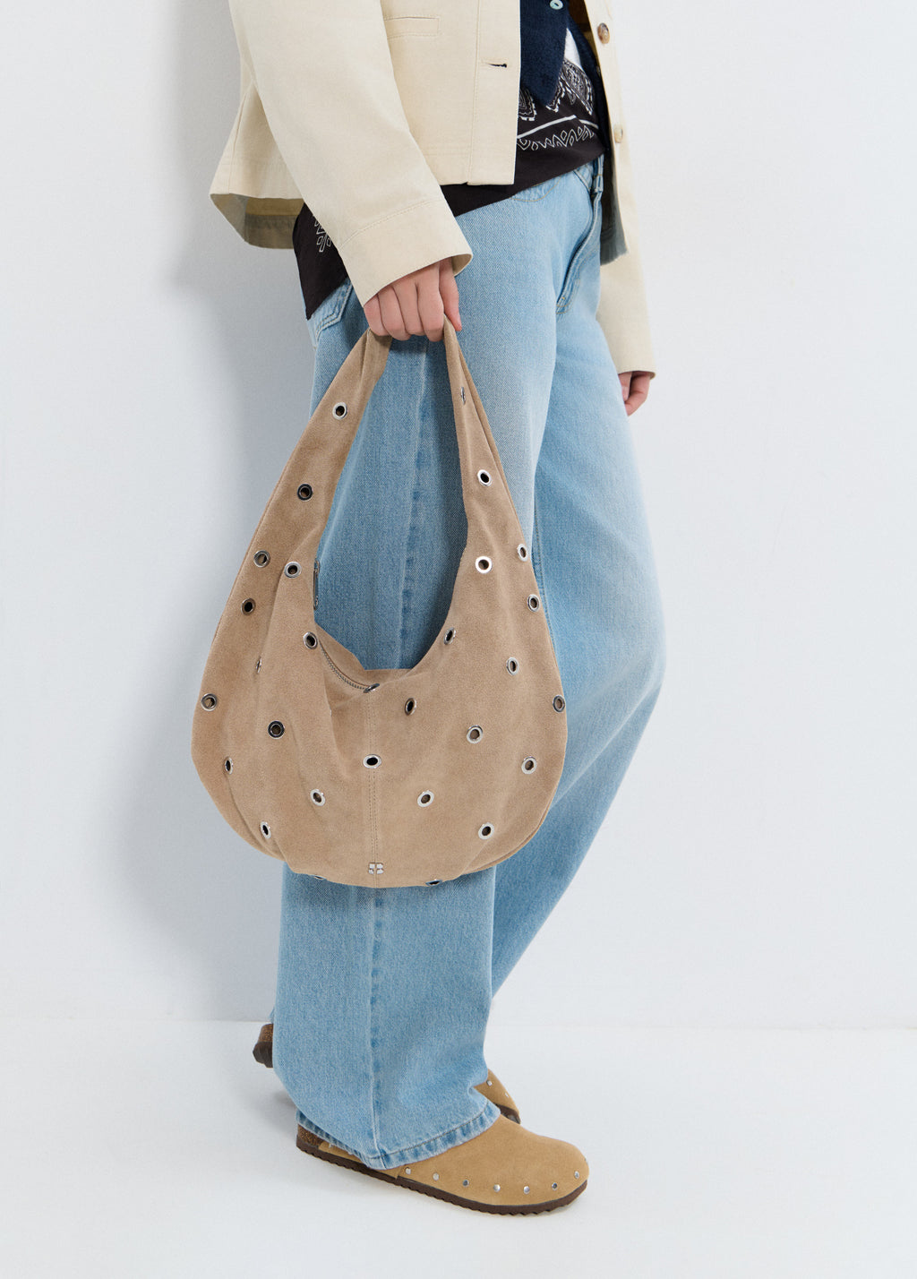 Grand sac clous cuir