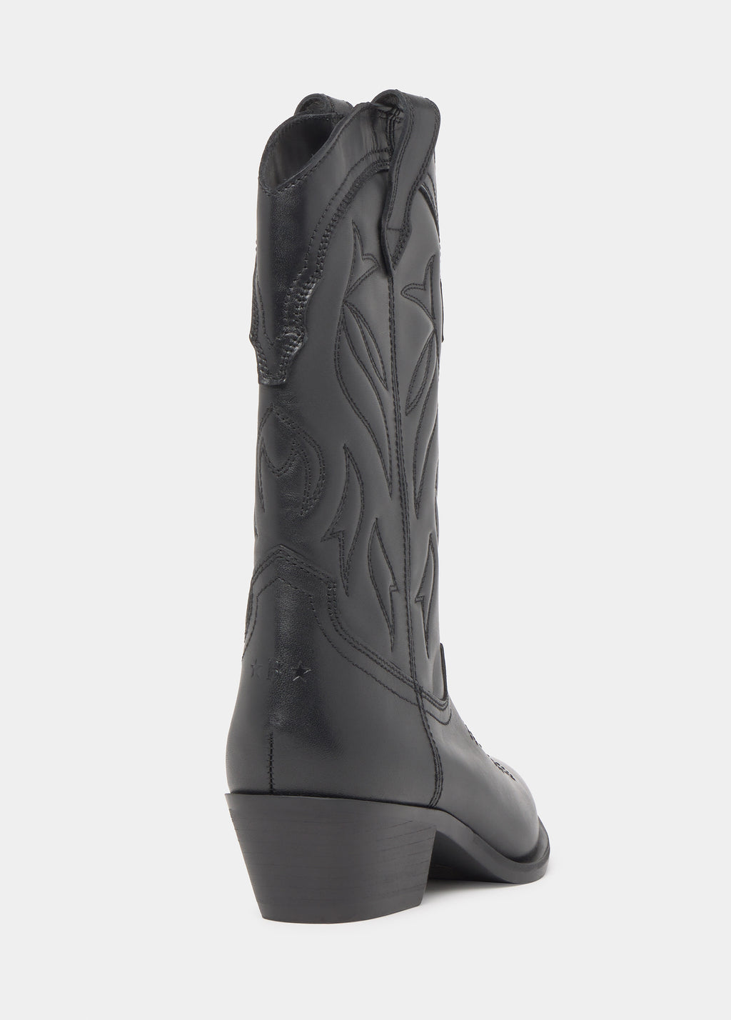 High cowboy leather boots