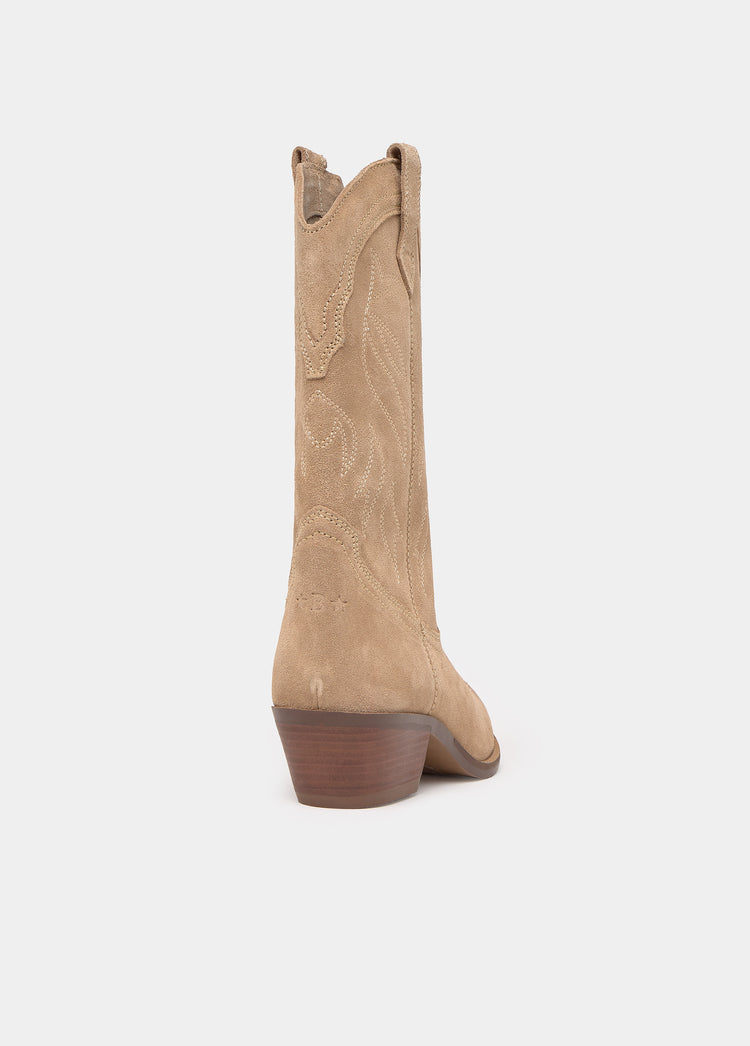 Bota cowboy bordado cuero