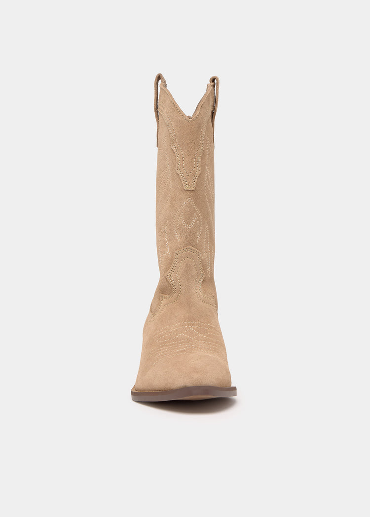 Bota cowboy bordado cuero
