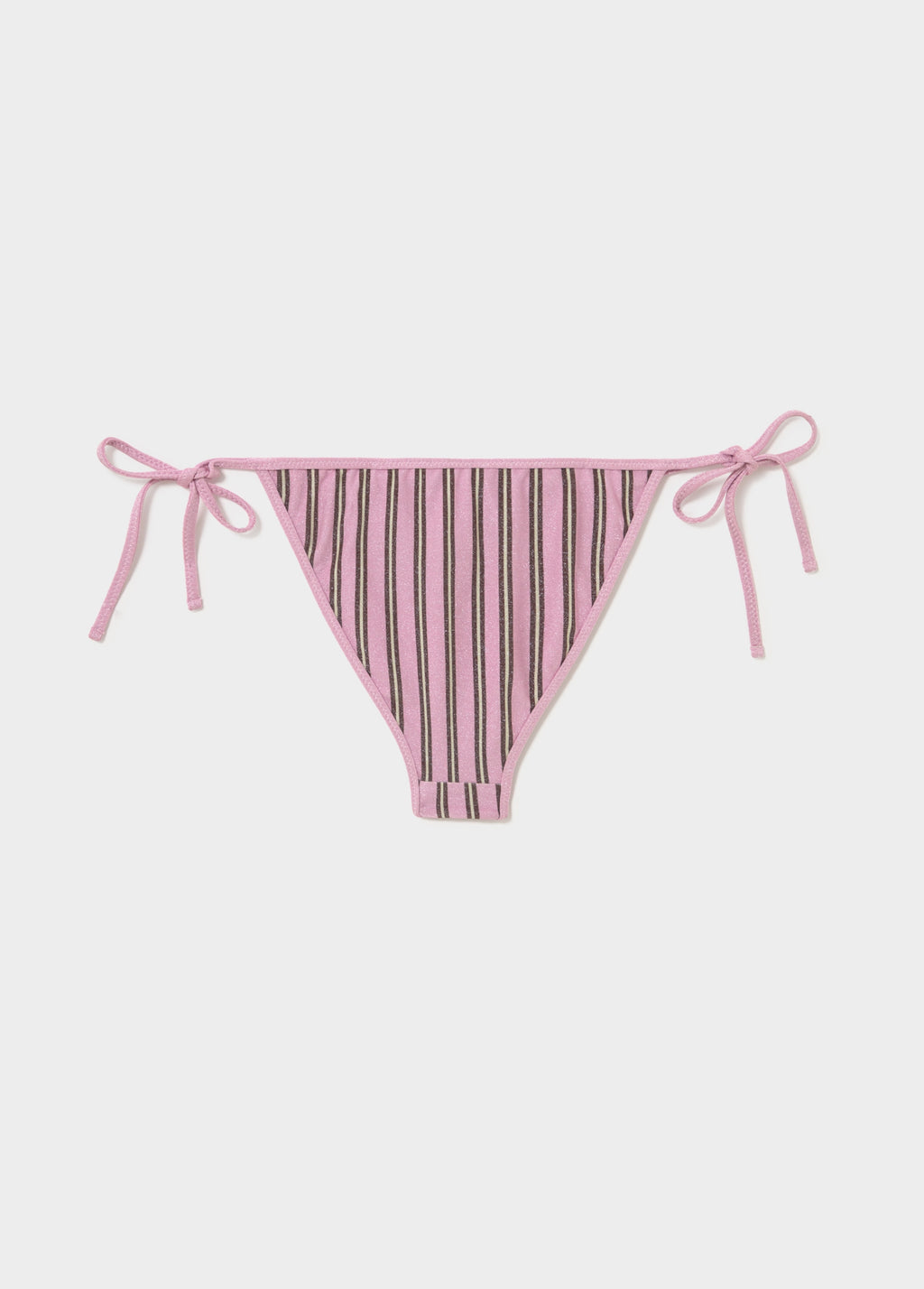 Striped bikini bottoms with lurex