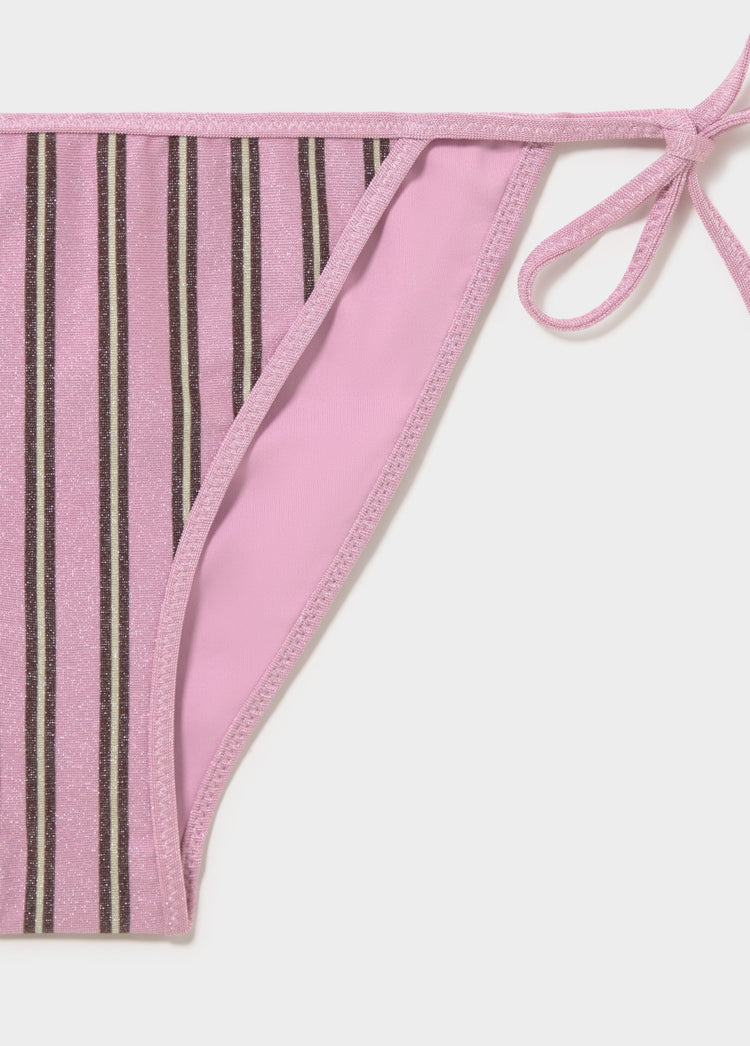 Culotte bikini rayée avec lurex