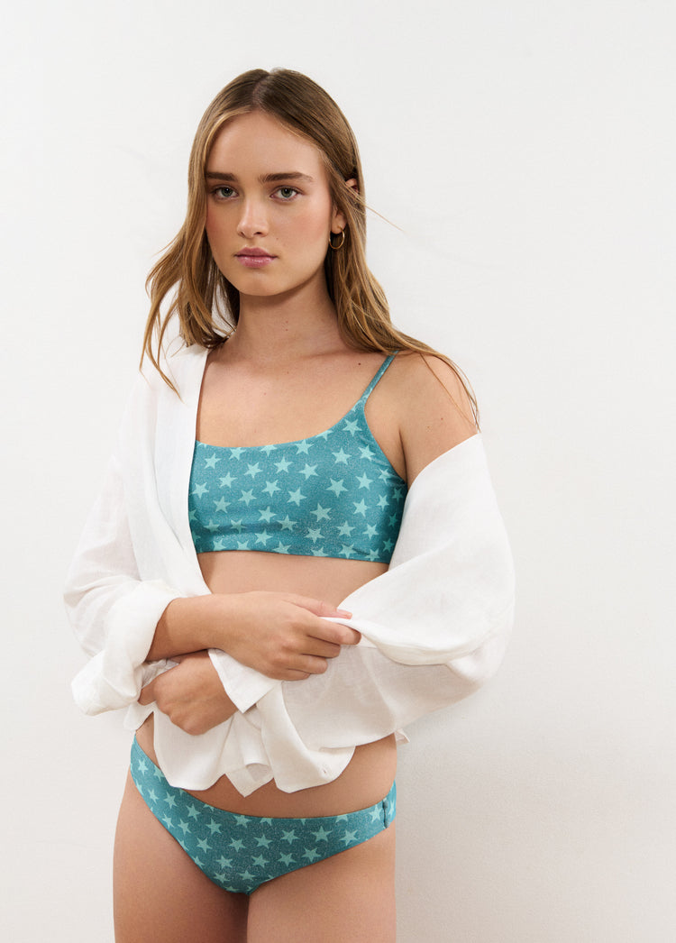 Star panties with metallic thread