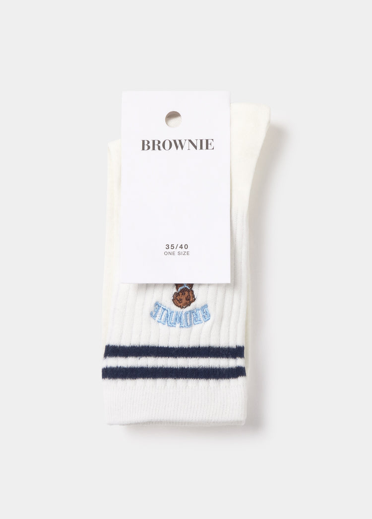 Embroidered puppy sock