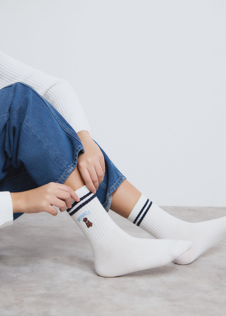 Embroidered puppy sock