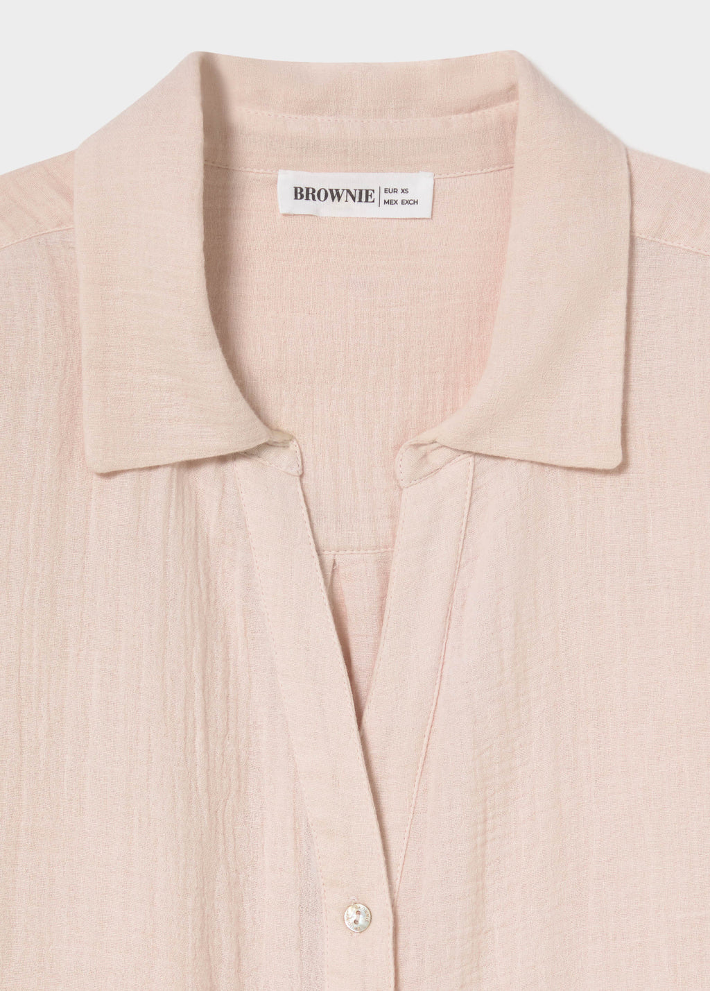 Chemise col en V double tissu