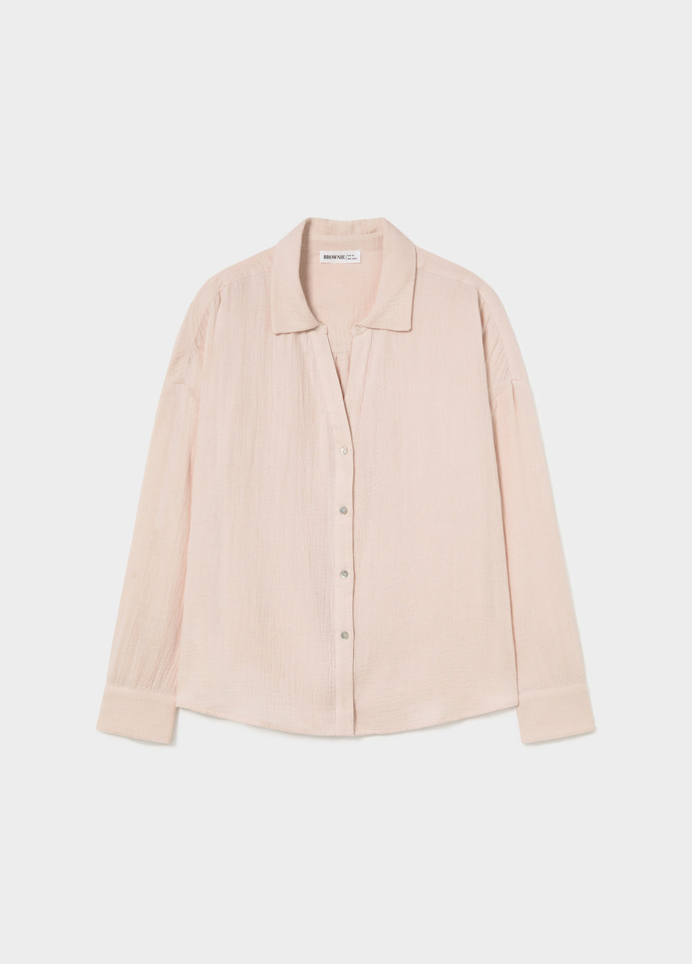 Chemise col en V double tissu