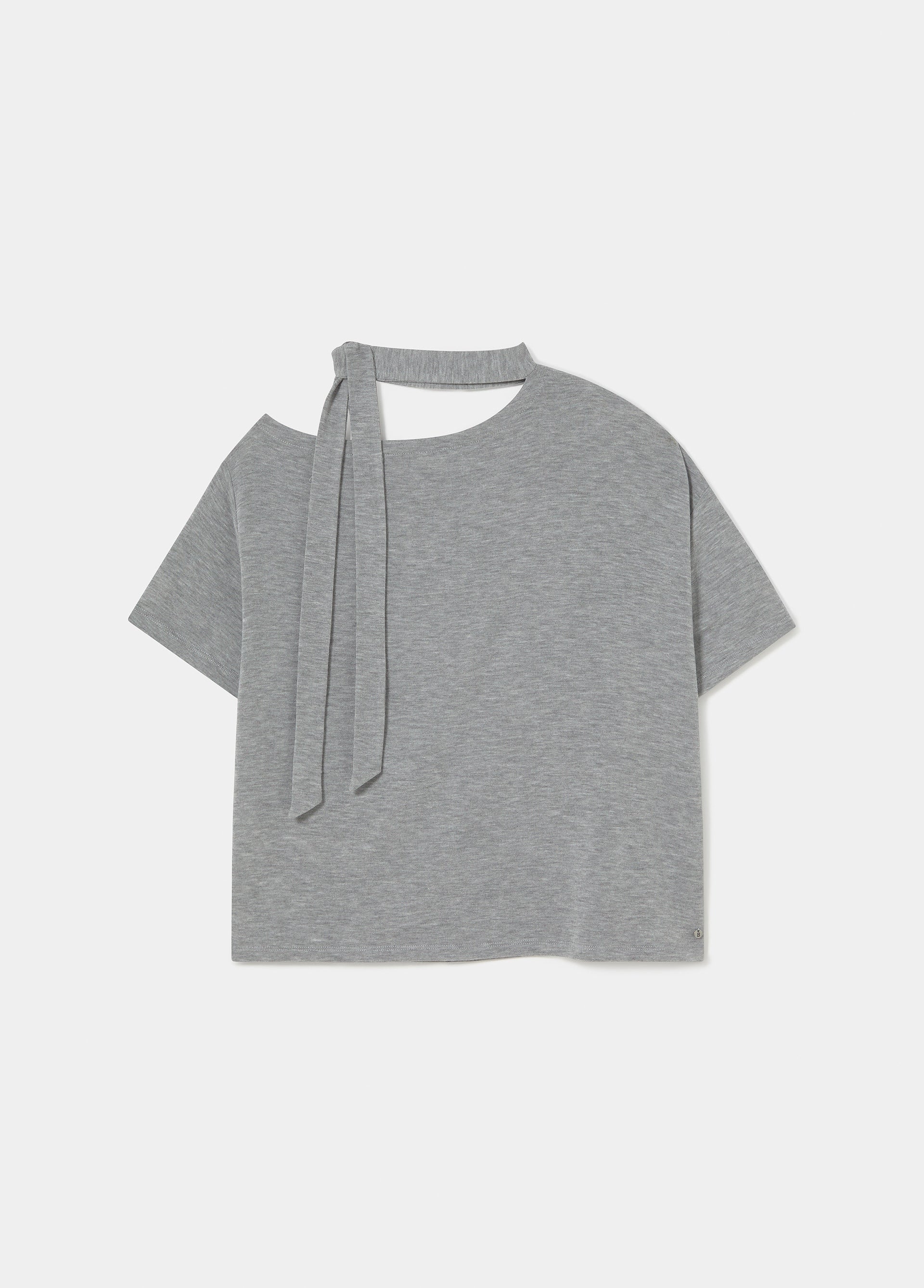 Asymmetric scarf t-shirt