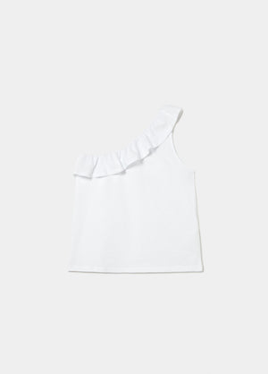 T-shirt asimmetrica con volant