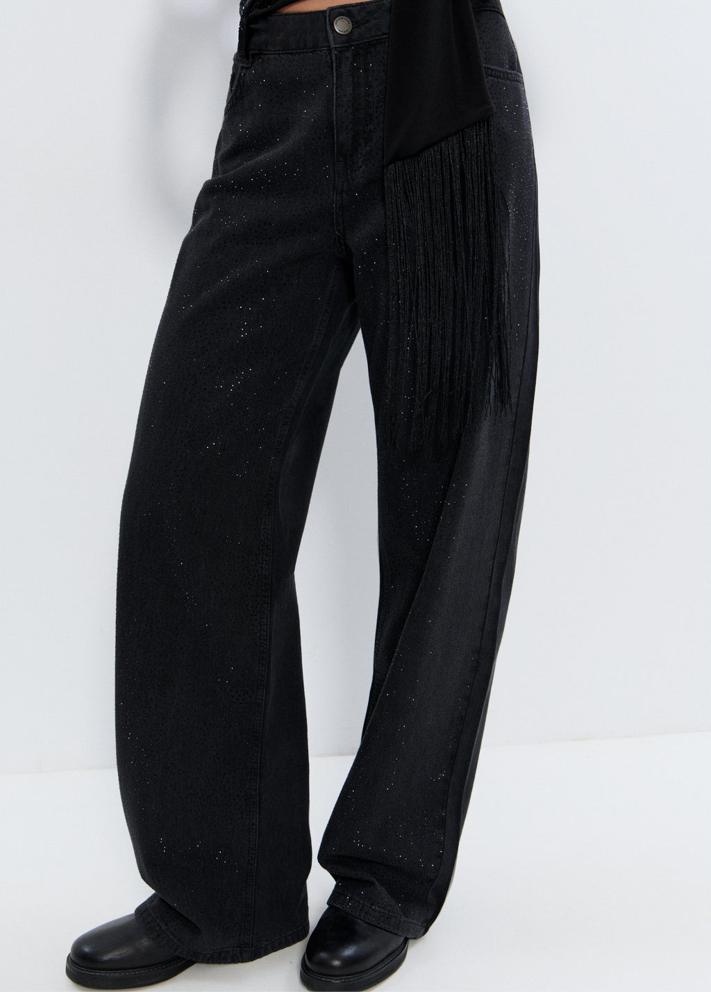 Fringed scarf t-shirt