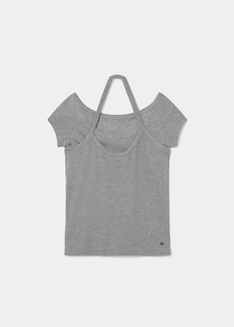 Camiseta doble rib halter