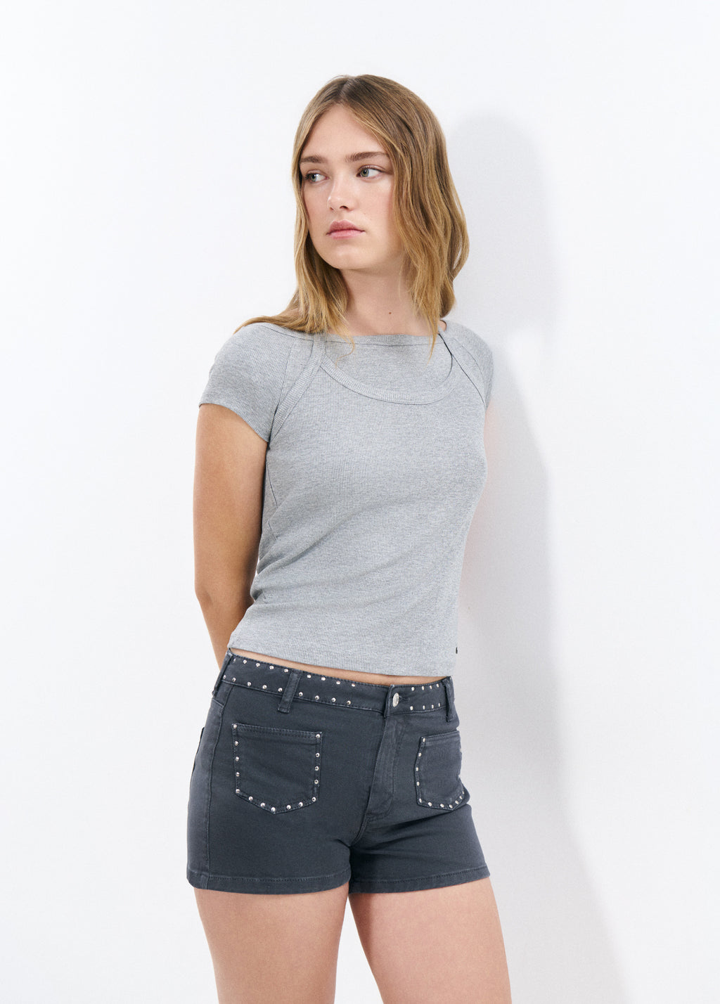 Double halter effect T-shirt