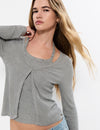 Camiseta efecto doble tachas