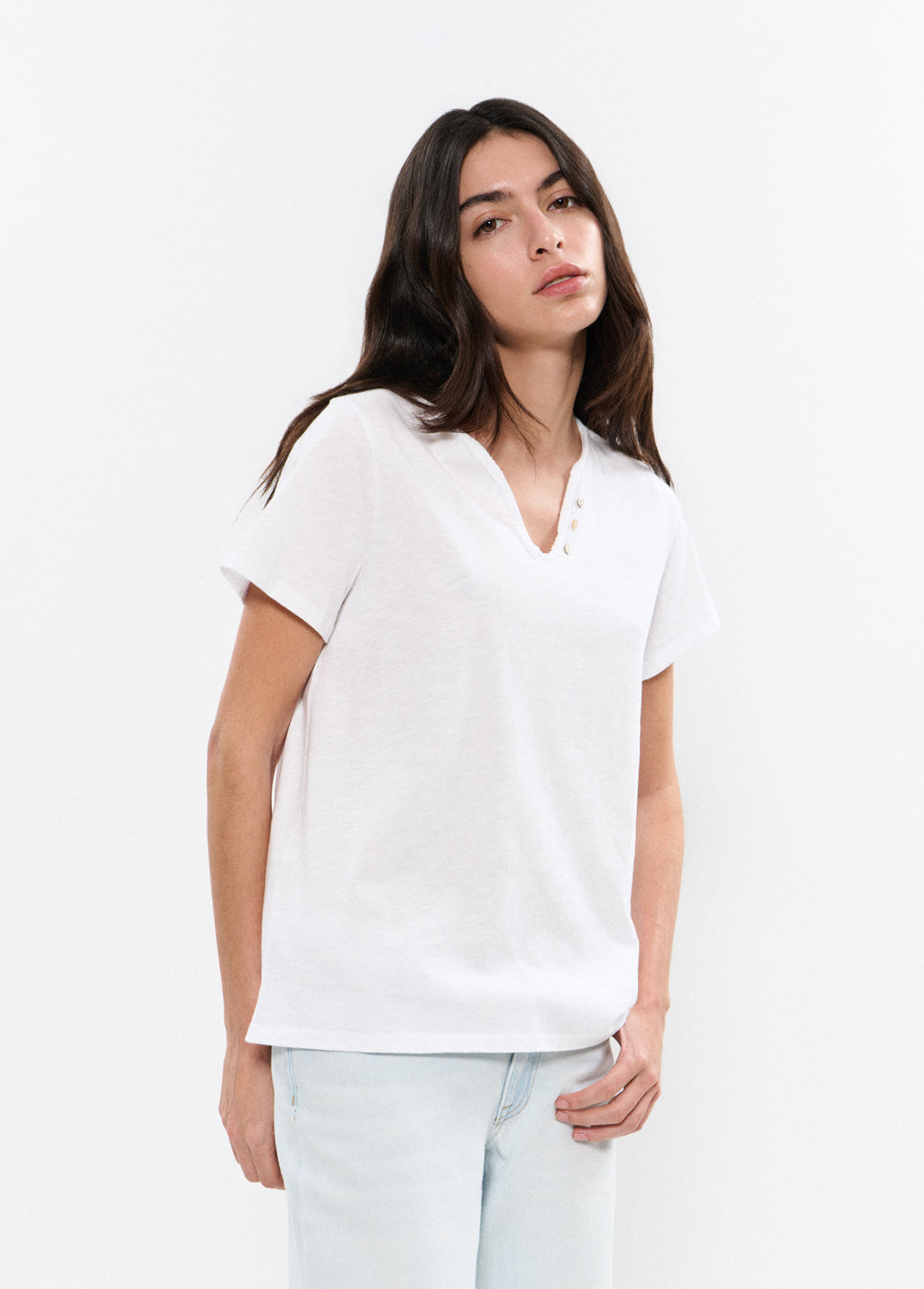 T-shirt en coton avec boutons