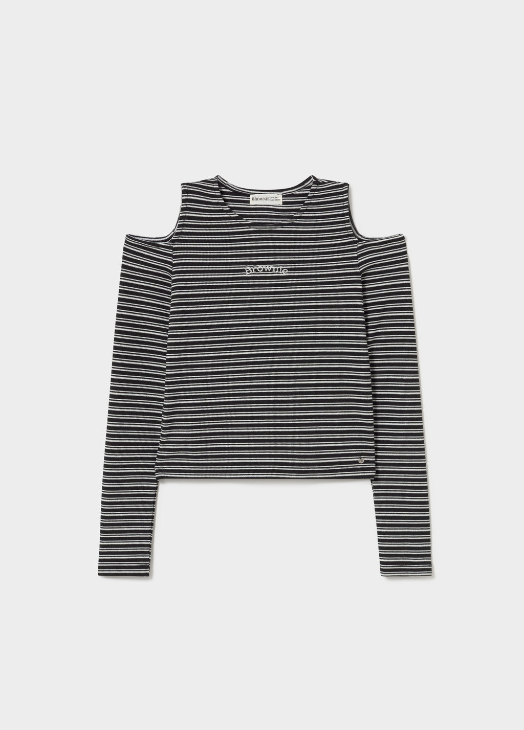 Camiseta rayas cut-out hombro