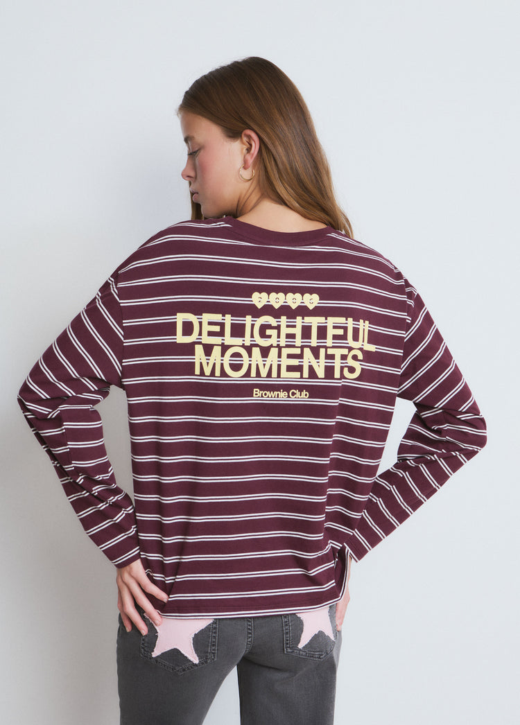 T-shirt a righe con logo