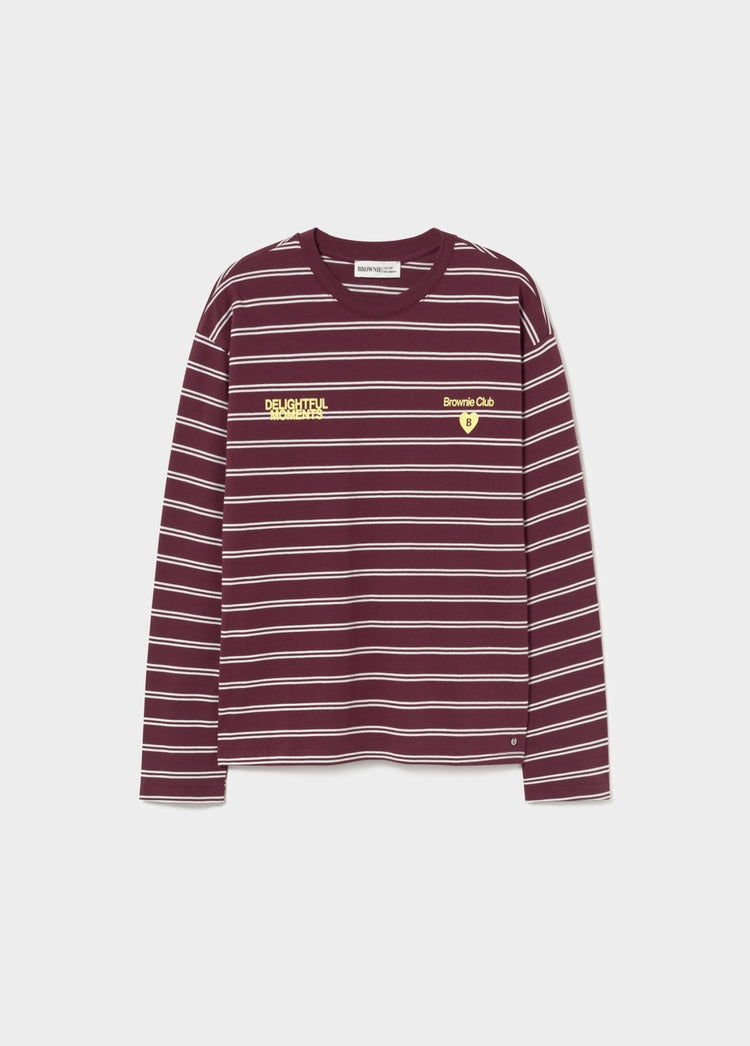 T-shirt a righe con logo