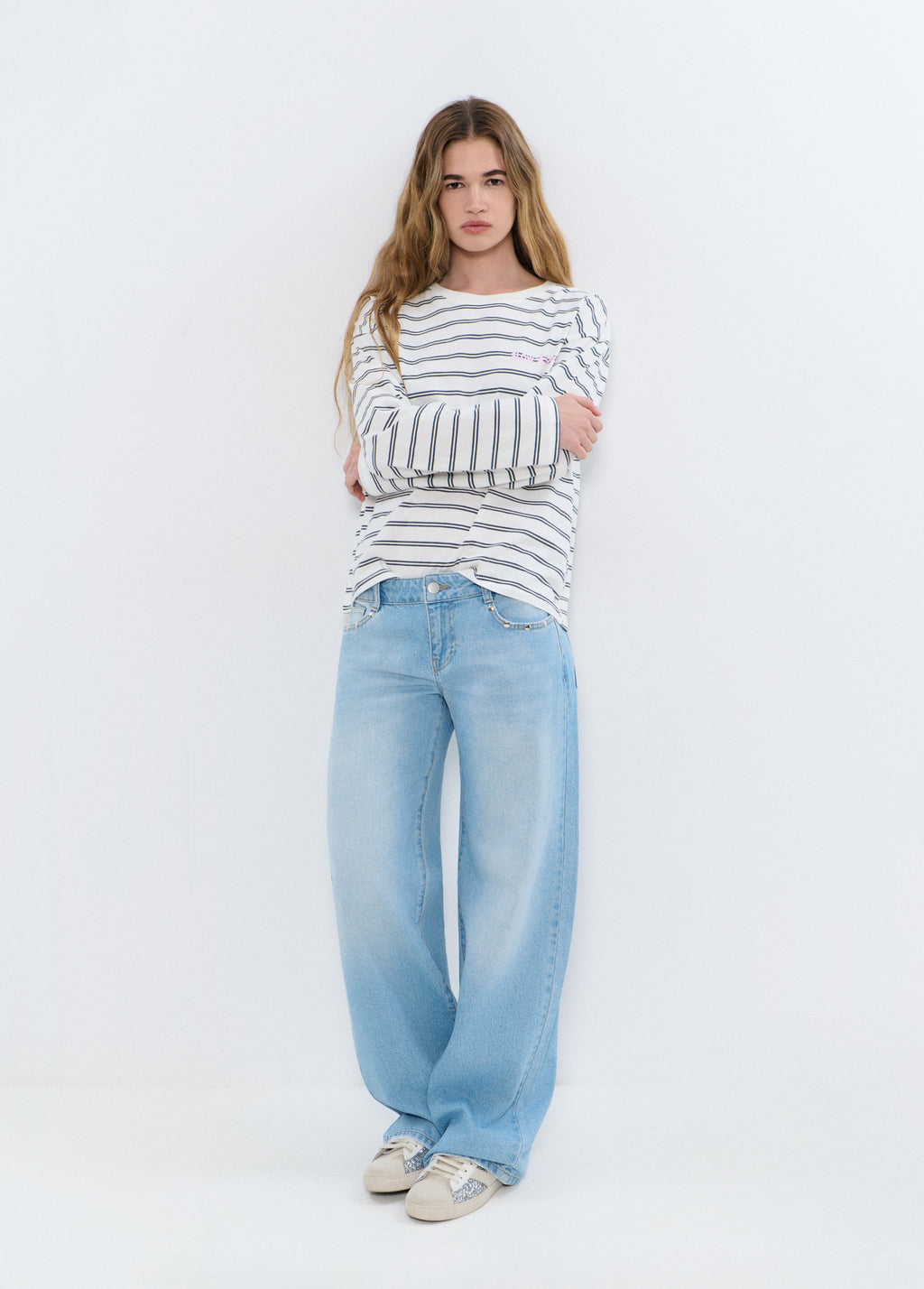 Striped print T-shirt