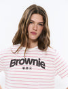 T-shirt rayé en tissu imprimé