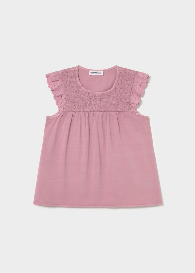 T-shirt smocké brodé
