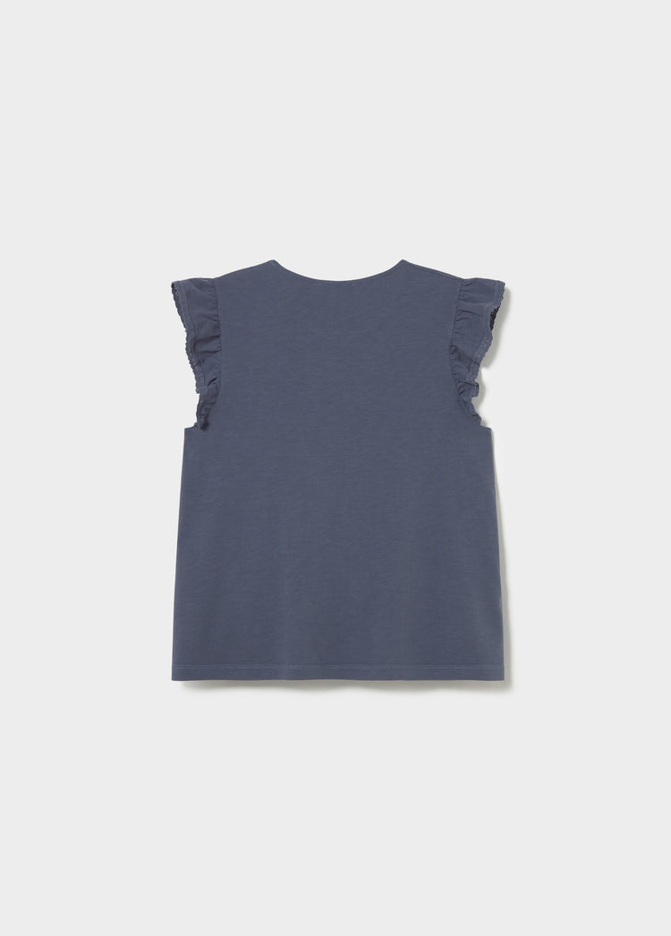 T-shirt volant dentelle