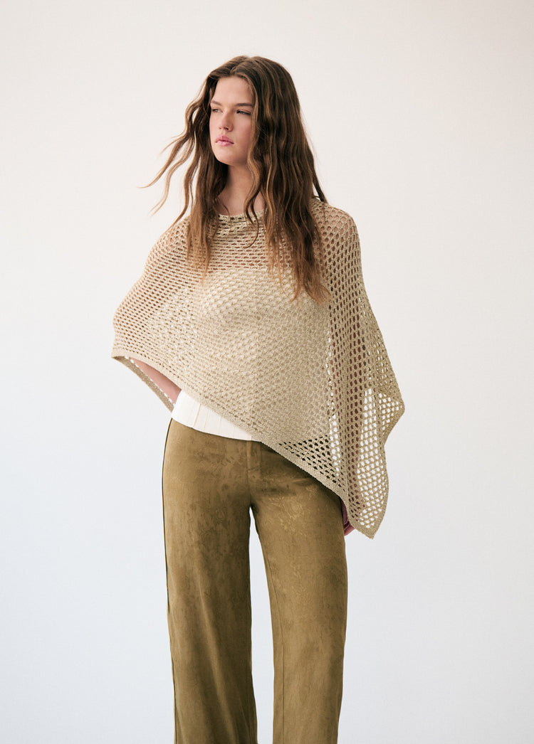 Open knit cape