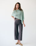 Plain-knit cape