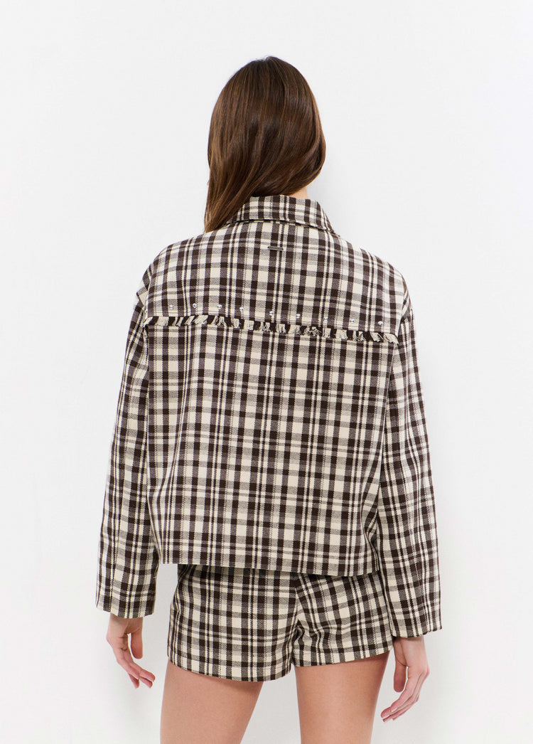 Chaqueta corta cuadros
