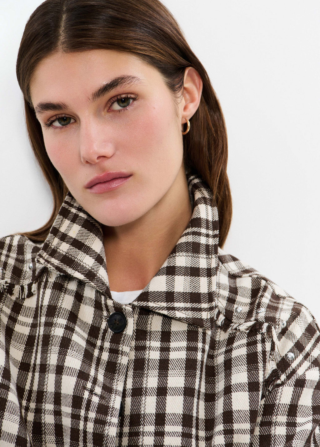 Kurze Jacke mit Karomuster