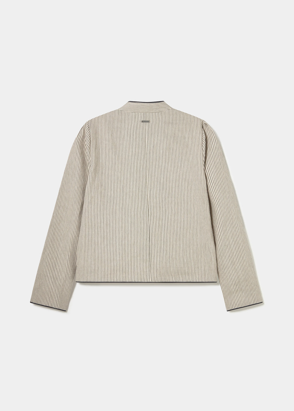 Mao collar striped jacket