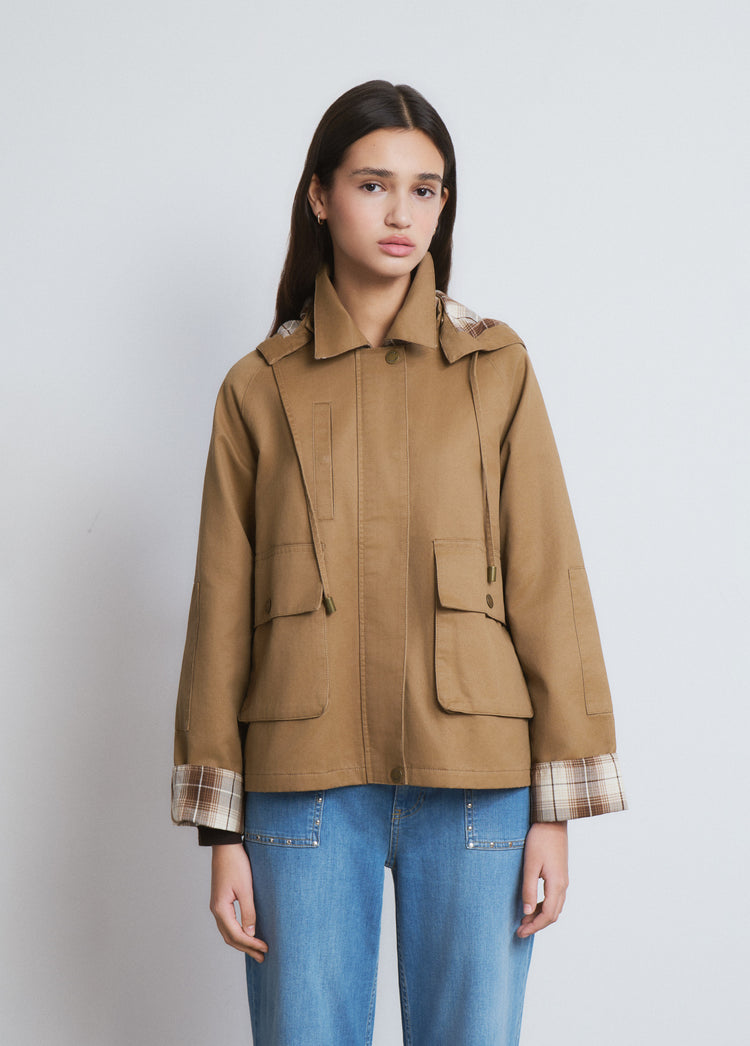 Chaqueta encerada capucha