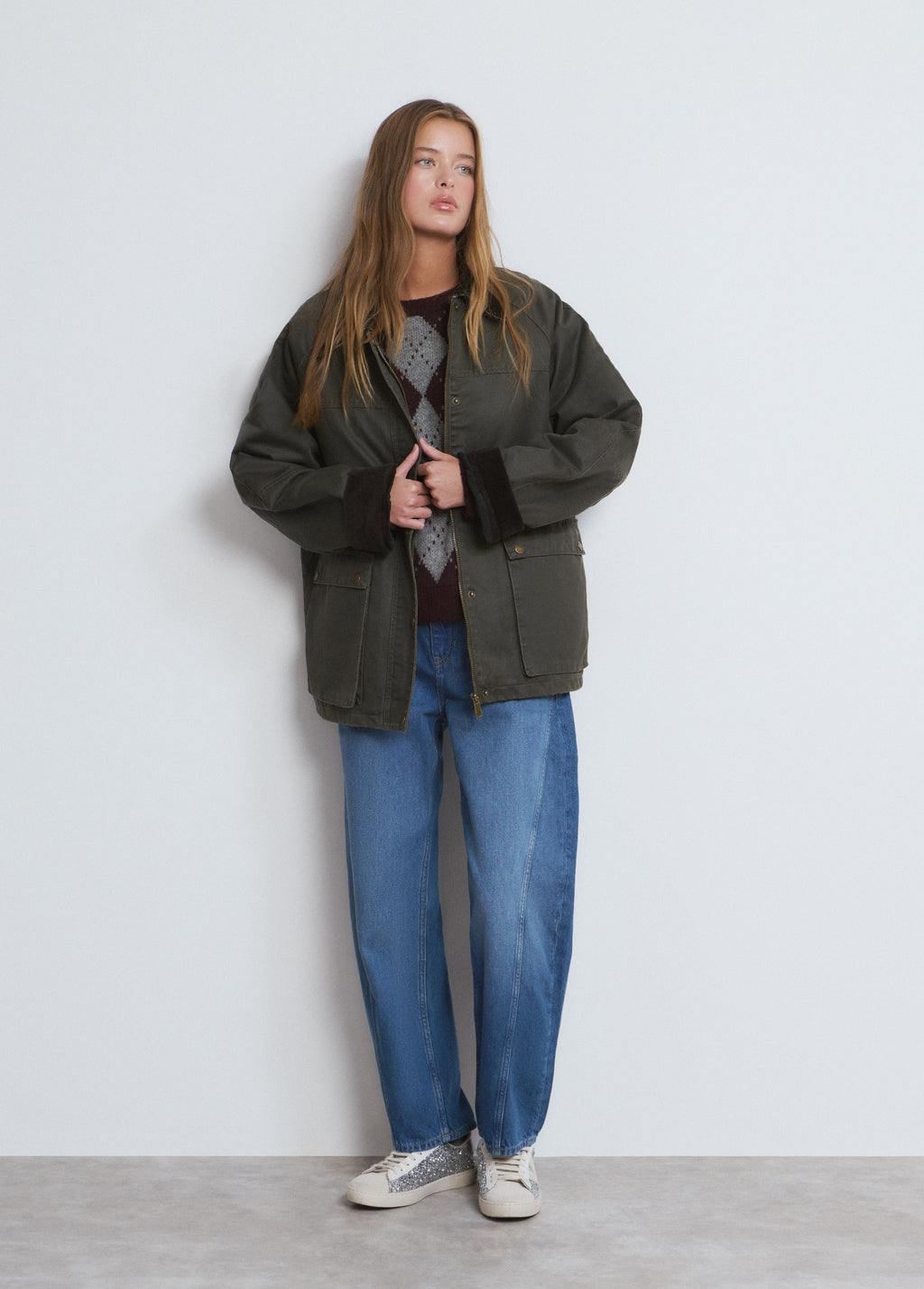 Veste cirée avec gilet en mouton