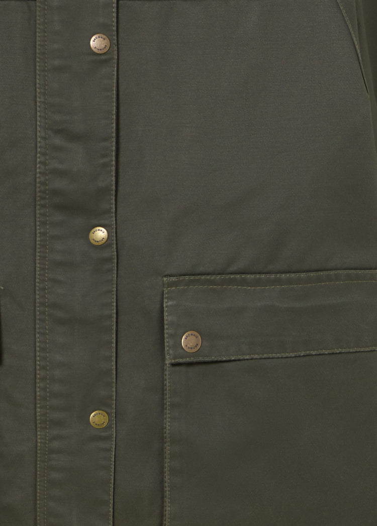 Gewaxte jas met sherpa-vest