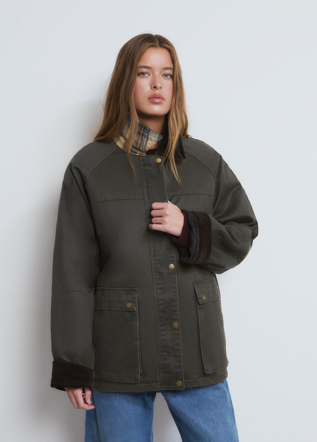 Veste cirée avec gilet en mouton