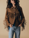 Wildlederjacke mit Fransen