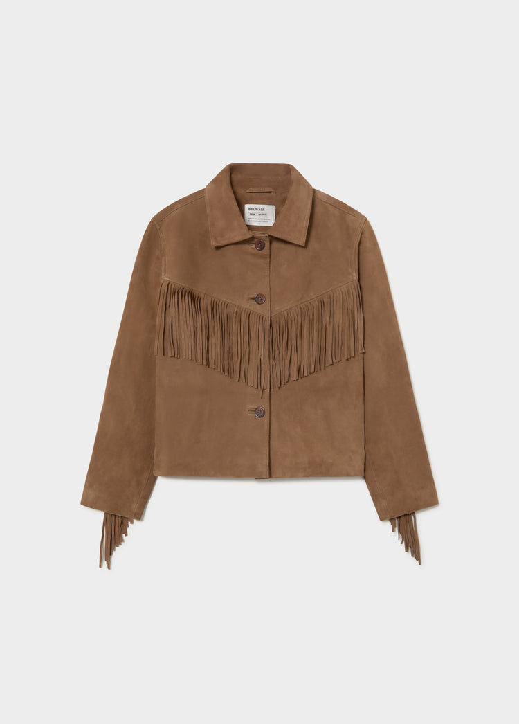 Wildlederjacke mit Fransen