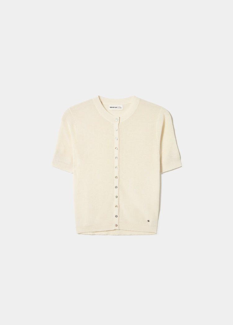 Jaqueta punt botons màniga curta