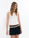 Suede belt with eyelets